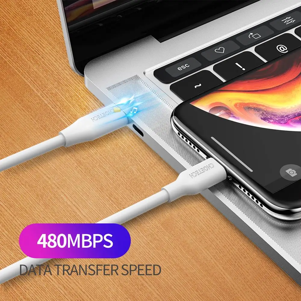 CHOETECH MFi USB C к Lightning Кабель для iPhone XR XS Max X type-C 2 м кабель для быстрой зарядки данных для iPad Macbook USB-C кабели