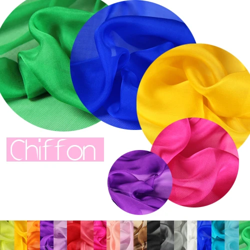 

SC026 100% Natural Silk Chiffon/Silk Fabric Mulberry Silk/Anti-wrinkle Candy Color/Width 1.48yd Thickness 6mm
