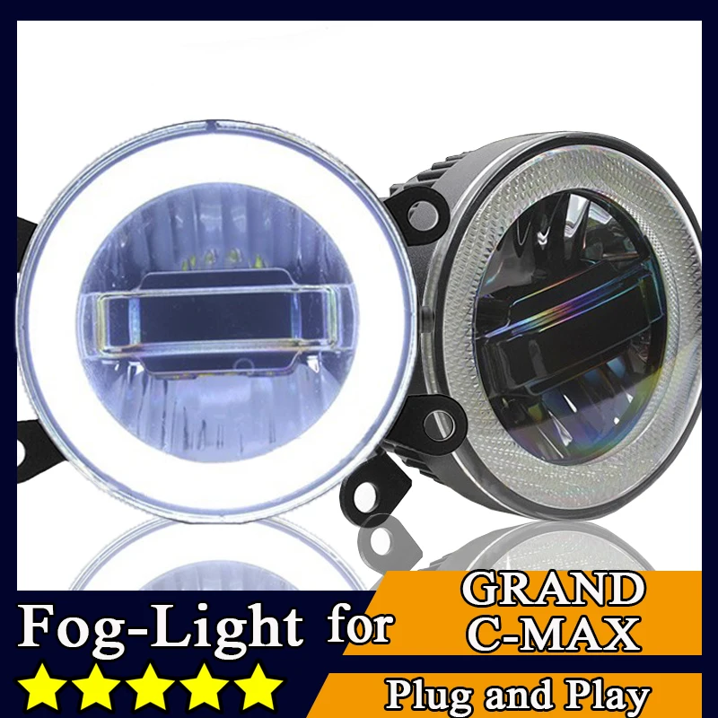

Car Styling Angel Eye Fog Lamp for Grand-C-Max LED DRL Daytime Running Light High Low Beam Fog Light Automobile Accessories