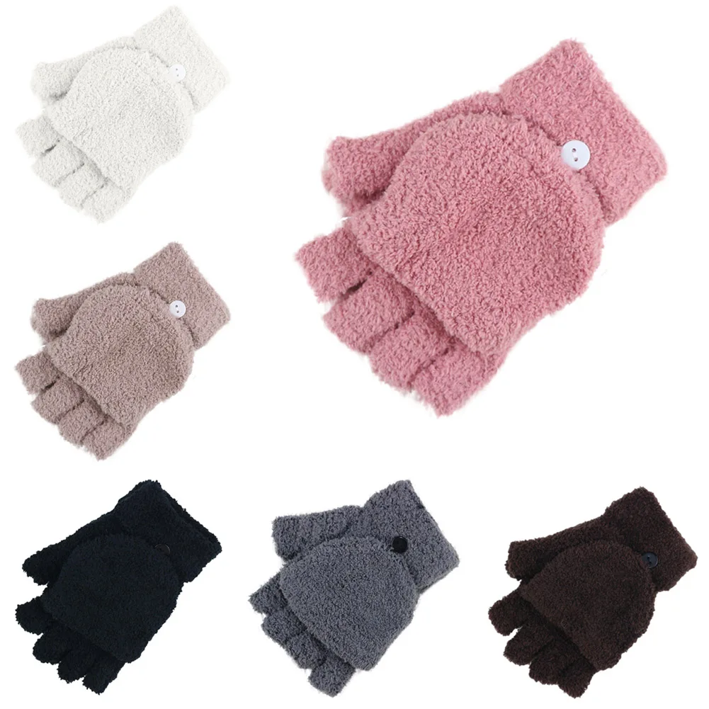 

Fashion Women Gloves Coral Velvet Fall Winter Hand Wrist Warmer Mittens Fingerless Ladies Girls Glove Gifts H9