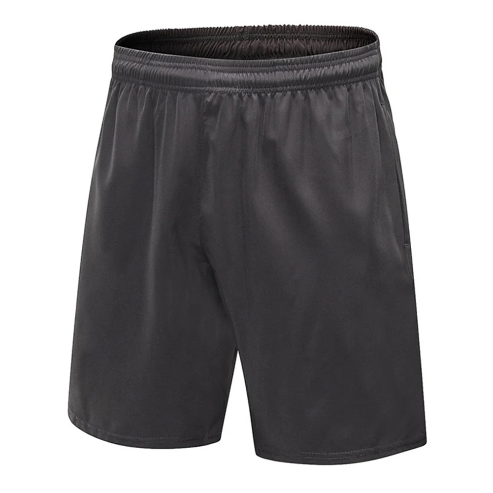 

Male Summer Solid Leisure Men Fitness Shorts Casual Quick-drying Knee Length Trousers Loose Elastic Waist Shorts Plus Size