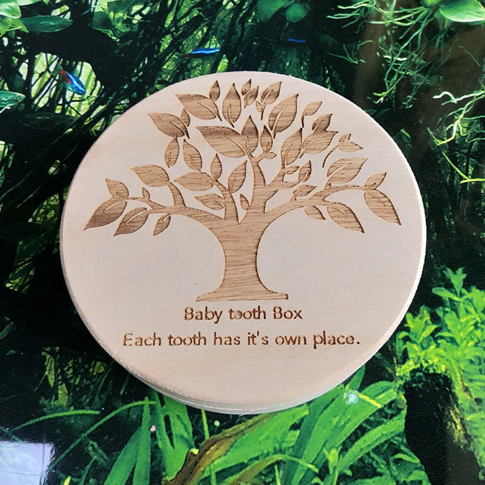 

Memory Storage Pocket Case Round Wood Paulownia 12*12*3.5cm Mini Small Kids Infant Organizer