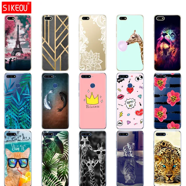 Cheap Silicone Case For Huawei Honor 7A PRO Case huawei Y6 2018 Prime cover huawei y5 2018 prime Phone Back Cover soft tpu bumper bag