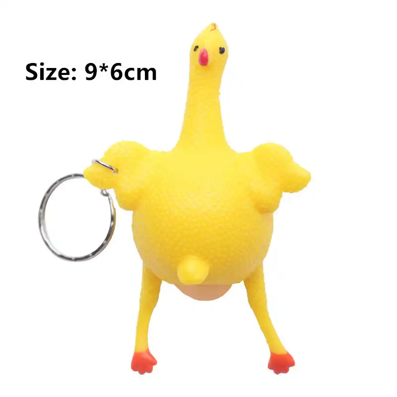 Galinhas Poedeiras de Ovos engraçado Chaveiro Bugigangas Espremendo Toy Presentes do Aniversário Dos Miúdos Favores Do Partido Prank Piadas Brinquedos Apaziguador do esforço de Ventilação brinquedo