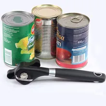 1 шт., пластиковый Профессиональный кухонный инструмент, безопасная ручная консервная открывалка, боковая огранка, удобная ручка, ручная открывалка, нож для банок, крышка