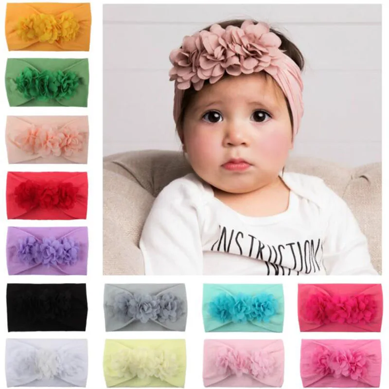 New Nylon Baby Headband Flower Baby Girl Headbands Hair Accessories Kids Girls Haarband Princess