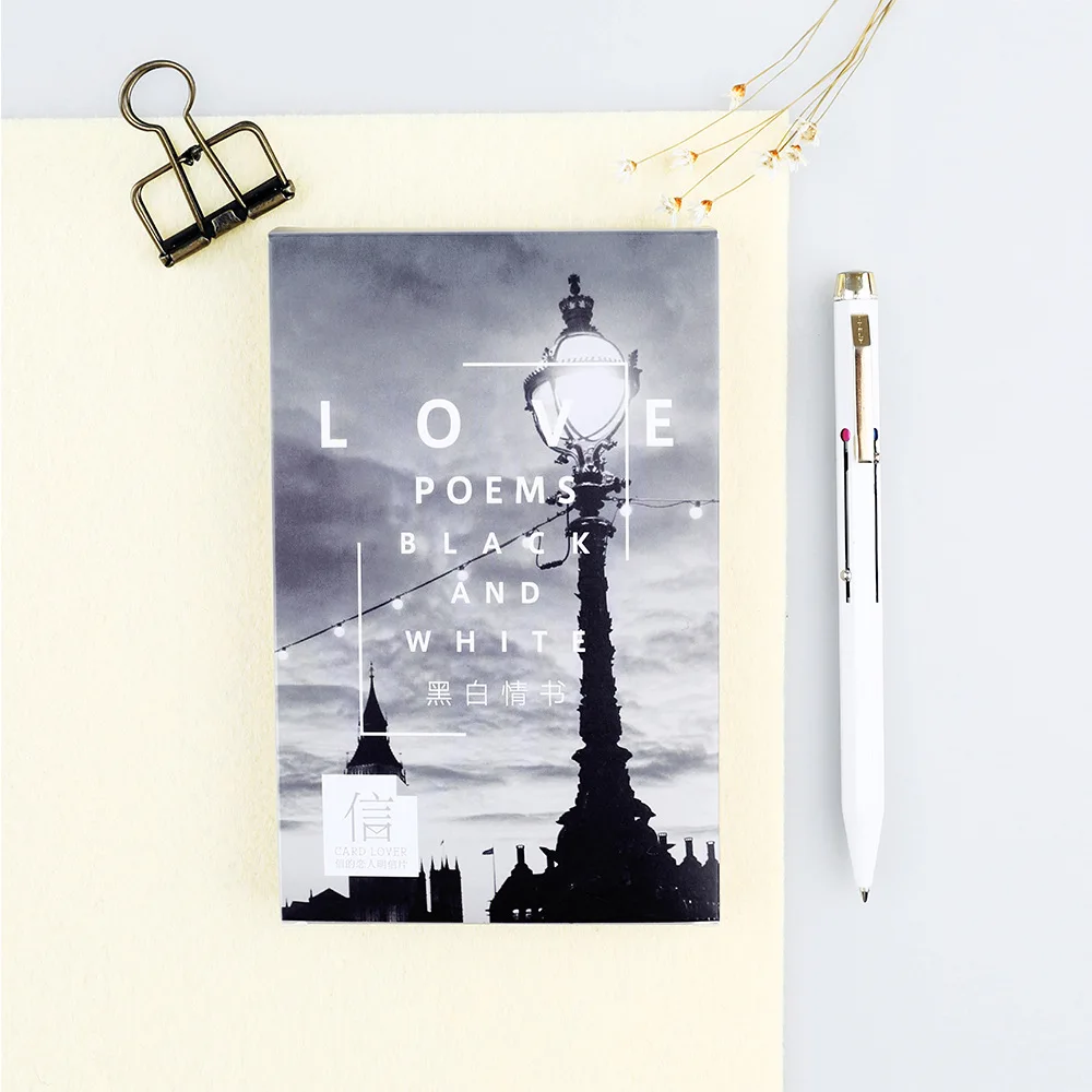 

3 set/1 lot Retro Black and White Love Letter Greeting Card Postcards Birthday Bussiness Gift Card Set Message Card W-KP-1009