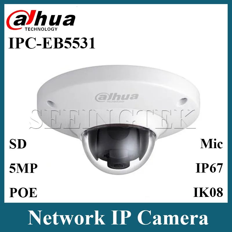Dahua оригинальный IPC-EB5531 5MP панорамный сети Fisheye Камера IK08 с PoE Встроенный микрофон IP