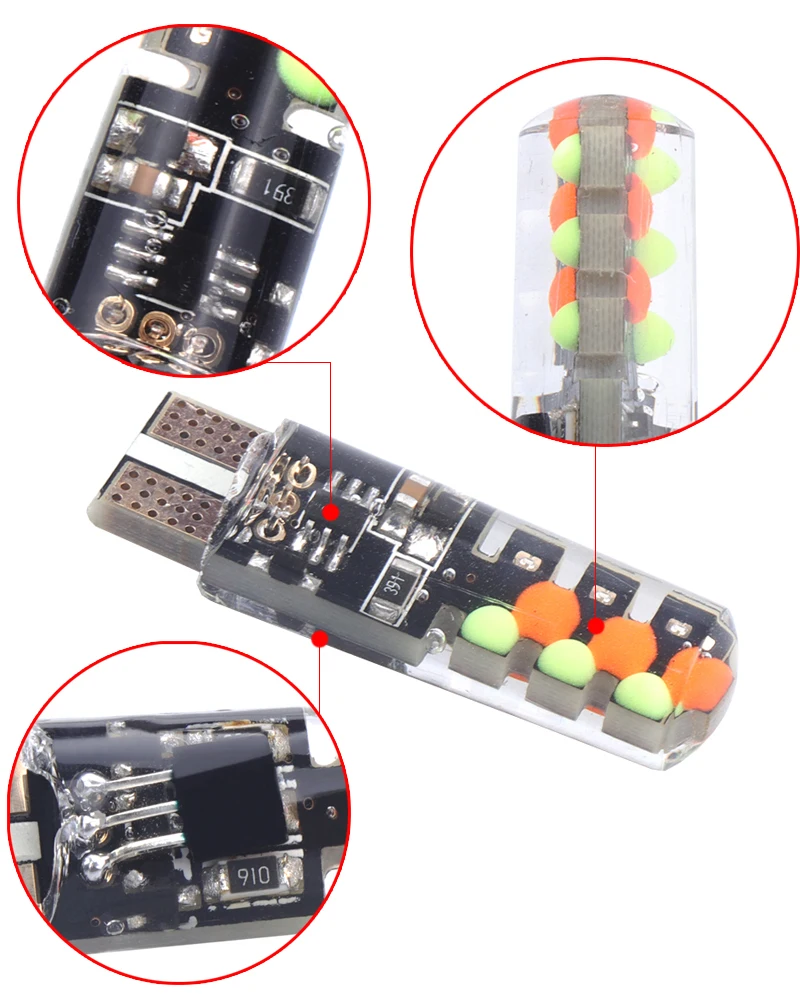 2 шт. T10 W5W RGB светодиодный лампы с пультом дистанционного управления 12 чипов COB силиконовый корпус стробоскоп вспышка автоматическая лампа для чтения Клин автомобильный парковочный светильник