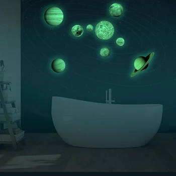 

Glow In the Dark Nine Planet Vinyl Decal Wall Sticker Home Room Decor