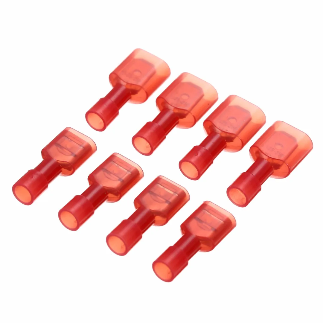 NEW 50pcs Red Nylon Quick Disconnect Connector Terminals 18-22 AWG Male & Female Insulated Crimp Terminals