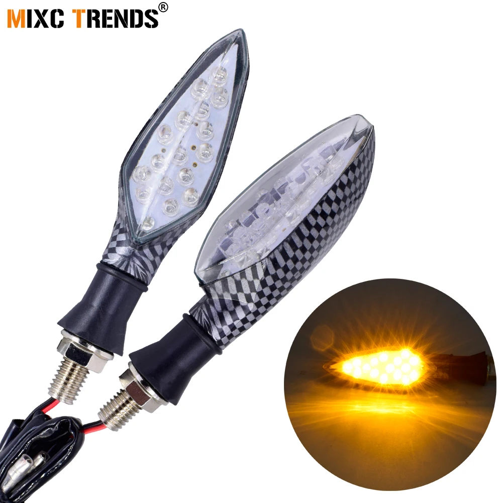 

2Pcs Motorcycle Turn Signal LED Light Waterproof Turn Lights Yellow LED Direction Lamp Decorative Signal Lights