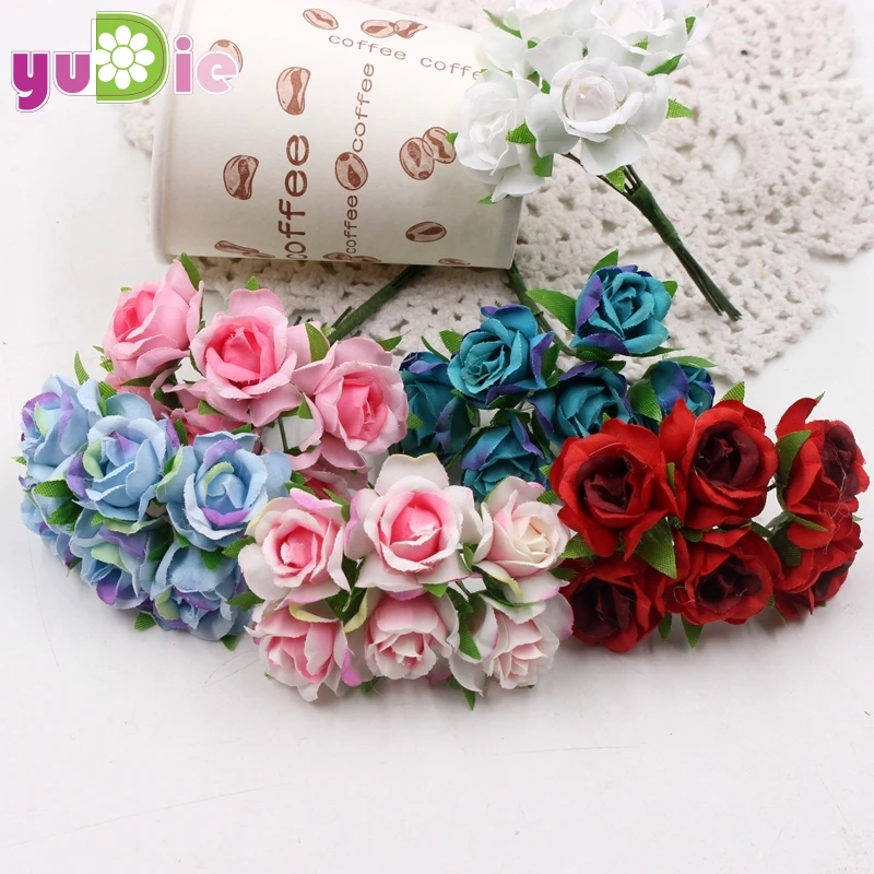 6pcs/lot Mini-silk Rose Bouquet Artificial Flower For Wedding Decoration House Flores Wedding Costume Hat DIY Accessories 6pcs/lot Mini-silk Rose Bouquet Artificial Flower For Wedding Decoration House Flores Wedding Costume Hat DIY Accessories