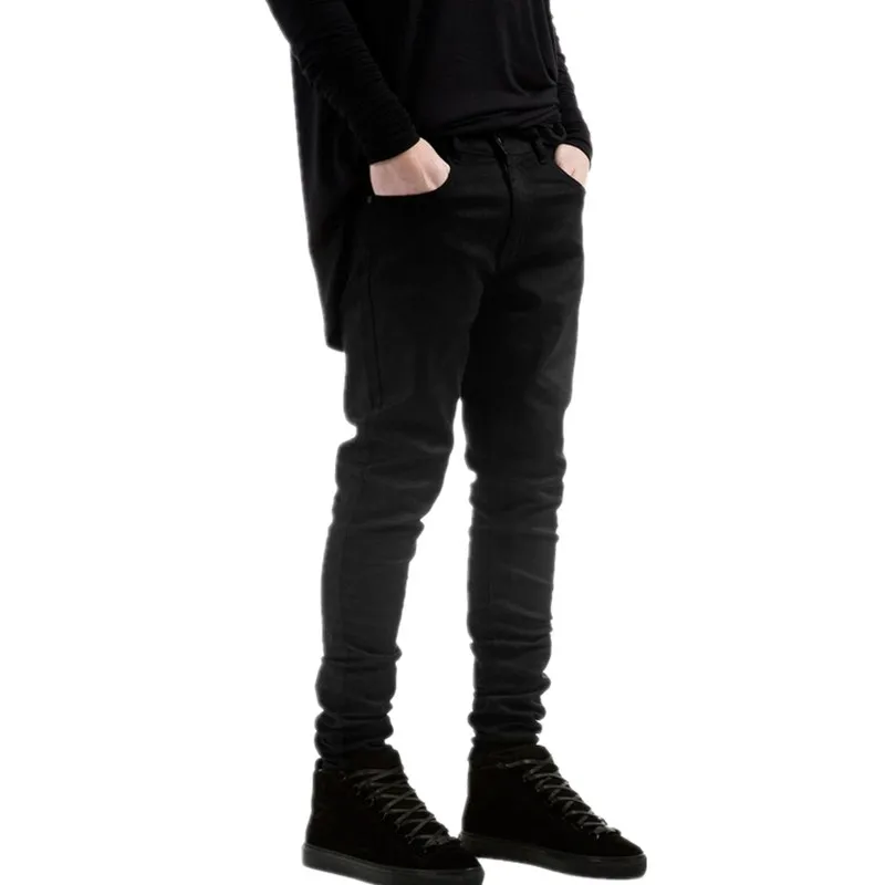 designer men black jeans skinny ripped Stretch Slim fashion hip hop swag man casual denim biker pants overalls Jogger