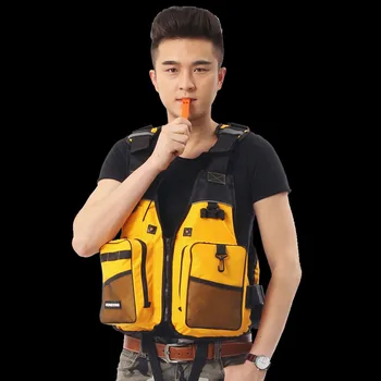 

WALK FISH Fly Fishing Vest Adjustable Mesh Mutil-Pocket Outdoor Sport Life Safety Jacket Swimming Sail for Pesca fishing clothes
