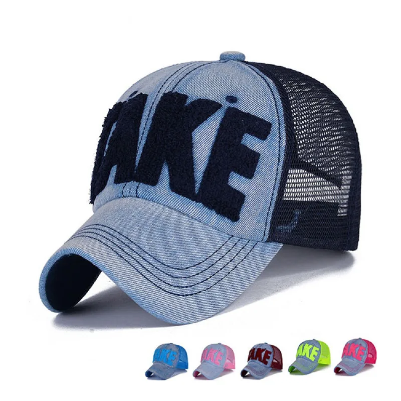 Men Contrast Mesh Letter Embroidery Baseball Cap