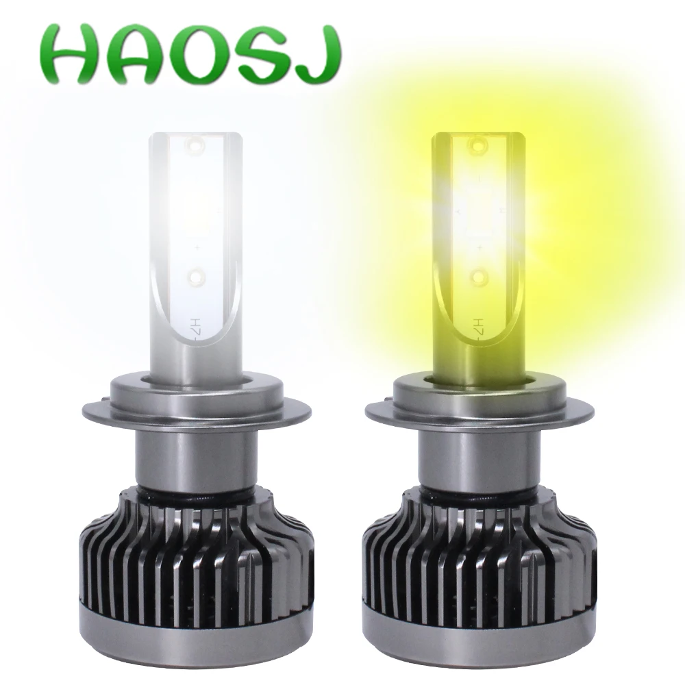 

HAOSJ led car bulbs 3 Colors 6000k 4300k 3000K 9000LM CSP H3 H4 LED H7 Car Headlight 72W Fog lights H8 H1 H11 for cars