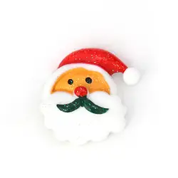DoreenBeads пластмассовые украшения Рождество Санта Клаус белые и красные блестки DIY компоненты 27 мм (1 1/8 ") x 26 мм (1"), 10 шт