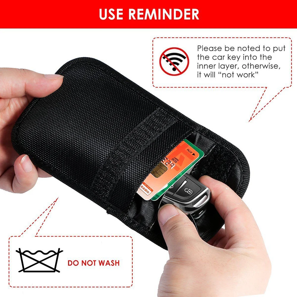 

RFID Signal Blocking Bag Signal Shielding Pouch Wallet Case for Car Key Fob Storage Auto Stuff Accessories Truck