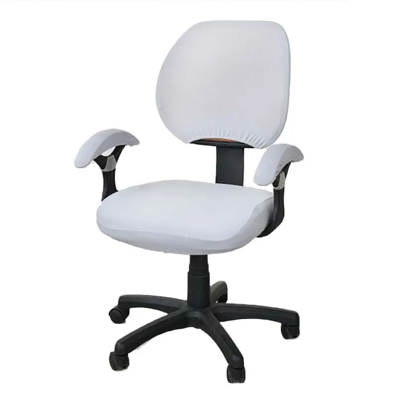 Офисные однотонные чехлы для стульев, современные эластичные съемные чехлы для стульев, тянущиеся Чехлы для офисных стульев с подлокотником