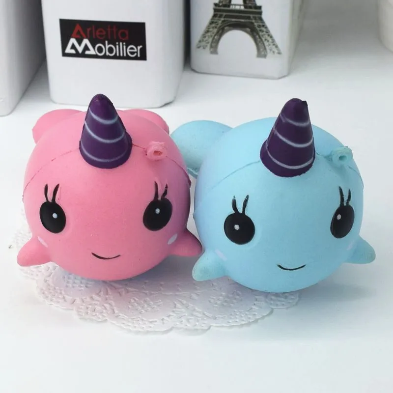 Squishy Narwhal Uni Whale розовый 11 см замедлить рост милые мягкие коллекция подарок Декор Игрушка