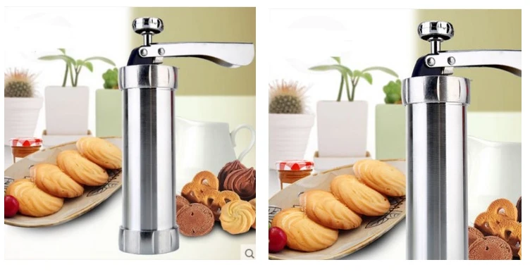 DIY baking tool home biscuit machine aluminum alloy tube cookies and biscuits gun butter mounted flower.Cookie kitchen tool (4)