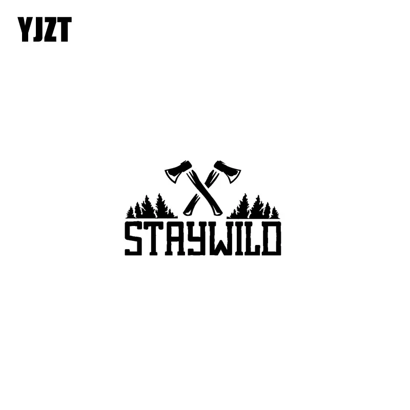

YJZT 17.8CM*10.8CM STAY WILD ADVENTURE Vinyl Interesting Motorcycle Car Sticker Decals Black/Silver C13-000496