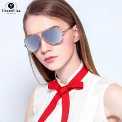 EE Новый пилот Стиль Солнцезащитные очки для женщин Для женщин Брендовая дизайнерская обувь мода duble Рамки розовое золото зеркало Защита от