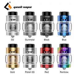 100% Оригинальные Geekvape Zeus двойной RTA бак 5,5 мл Zeus RTA двойной катушкой версия RTA Zeus разбрызгиватель с грушей стеклянная трубка Fit Ijoy Shogun Mod