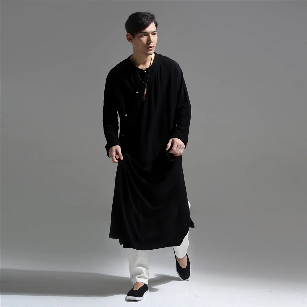 Free shipping 2017 Men Cotton Linen White Monk Robes Plus Size Beige White Jubba Thobe Arabic