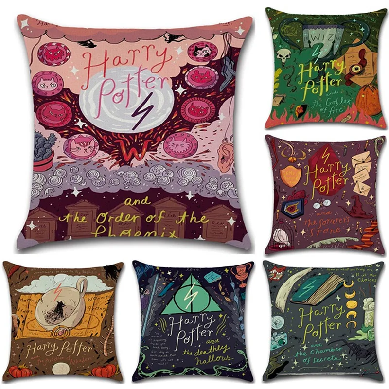 

Magic Harry Potter Pillow Cover Skin-friendly Dakimakura Cushion Cover Dust-proof Soft Pillowcase Decorative Pillows Case45*45