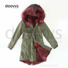 Винно-красная длинная стильная зимняя парка с большим меховым воротником, длинная теплая парка с меховым воротником, цена от поставщика