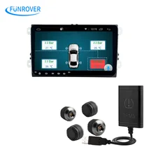 Car TPMS Android Tire Pressure Monitoring System with 4 Internal Sensors for OS DVD Player Tyre Auto Security Alarm Systems USB