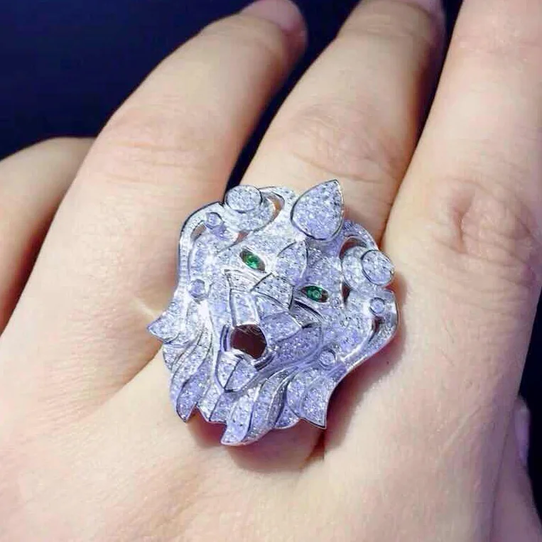 Qi Xuan_Trendy Jewelry _ властный Лев Ring_S925 твердый Серебряный Модный ring_производитель