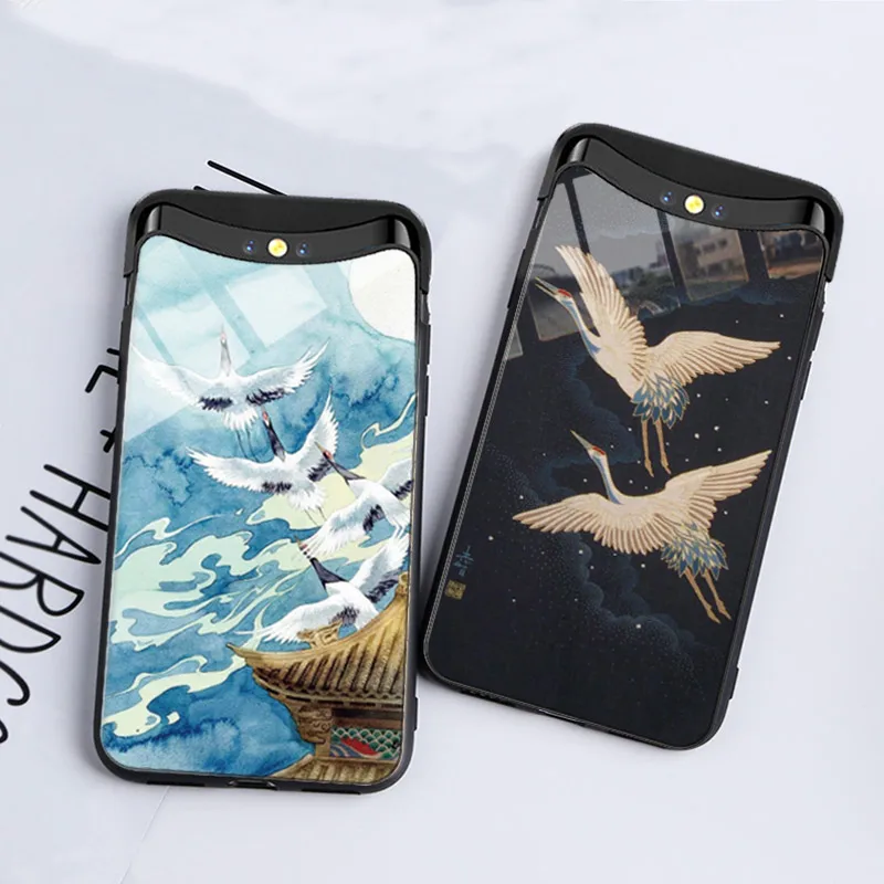 

Manderm Tempered Glass Designer Phone Case For OPPO Find X R11 R11S R15 R17 PRO Ukiyo-e Arts Fashion The Great Wave off Kanagawa