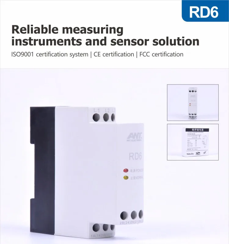 

ANT RD6 Phase Failure Relay 3 Phase Sequence Voltage Protection Relays