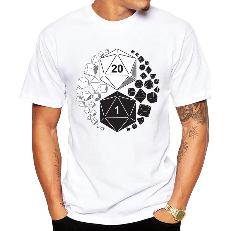 

Funny design Yin Yang Game Tshirt DnD Dice Set T-shirt Men T Shirt Slaying Dragons In Dungeons Tops Tees Clothes