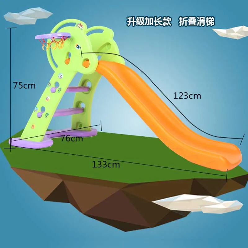 

Multifunction Folding Slippery Slide For 1-4 Year-Old Children Indoor Fun & Sport lengthened 123cm Skateboarding Toy Sports