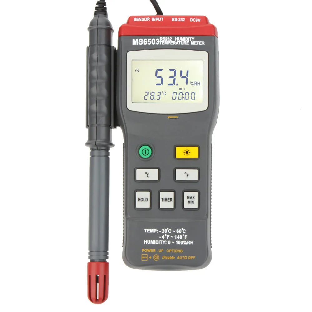 

MS6503 Digital Thermometer Hygrometer LCD Display RS232 Interface Humidity Meter