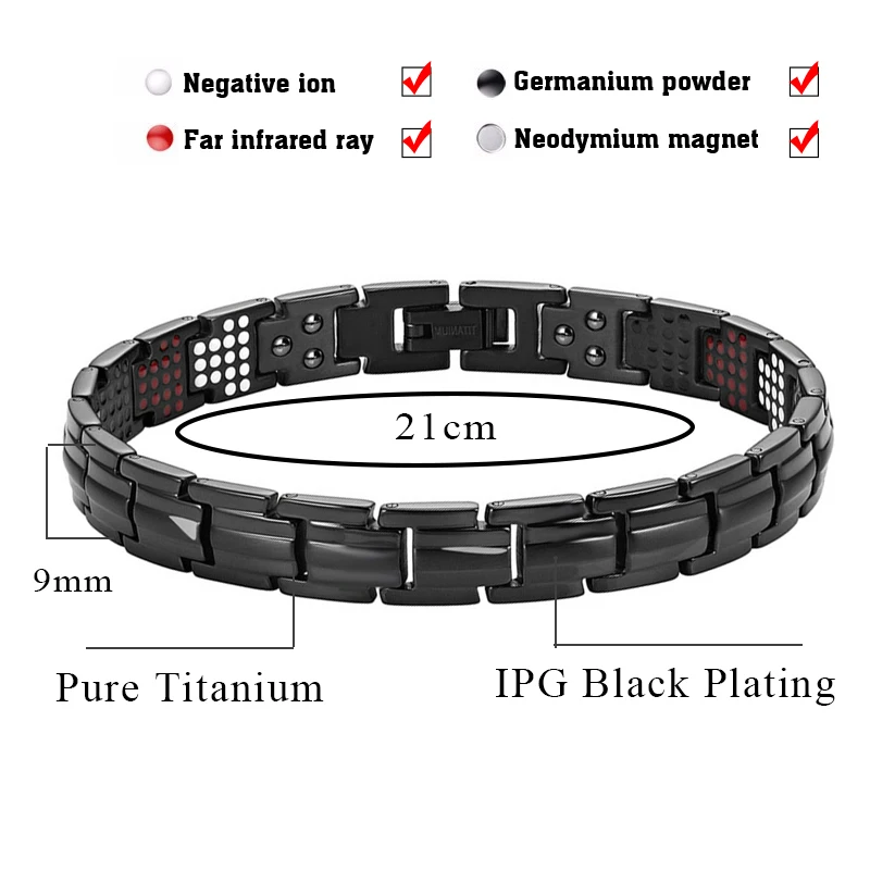 Горячая Распродажа, магнитный браслет для здоровья для женщин, чистый титан, 258 шт., 4 в 1, магниты, отрицательные ионы, германий, дальние инфракрасные браслеты