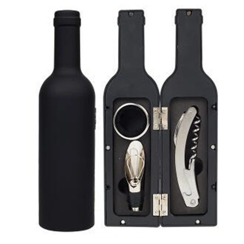 3Pcs/Set Wine Opener Tool Set Bottle Opener Stainless Steel Wine Ring