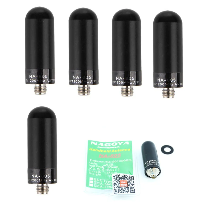 

new Lot 5pcs NA805 Nagoya NA-805 SMA Male / SMA Female / BNC Dual Band Antenna For Kenwood Wouxun Baofeng UV-5R Walkie Talkie