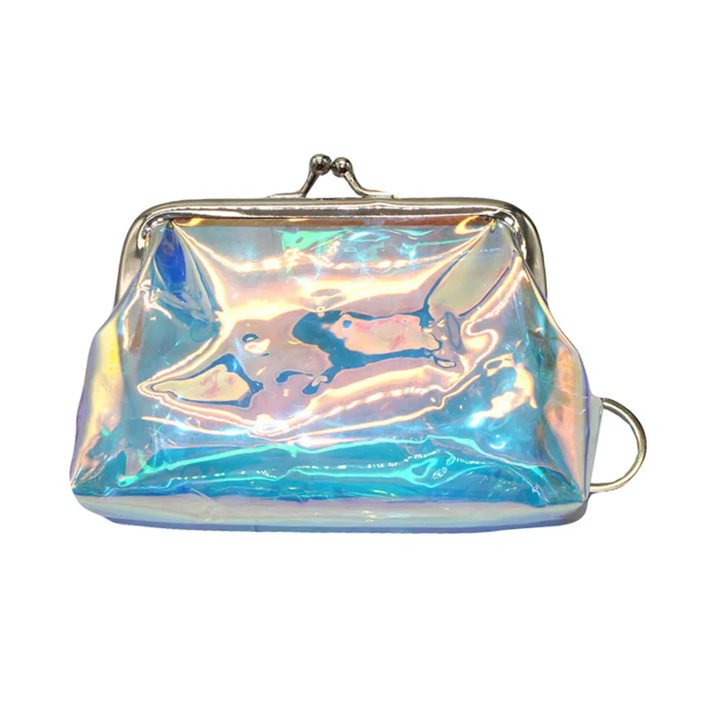 

Transparent Laser Coin Purse Fashion Women Cute Colorful Mini Buckle Small Bag Wallet Coin Purse Card Holders Handbag