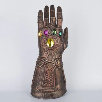 

2018 Movie Avengers 3 Infinity War Thanos Cosplay Gloves Hands Gauntlet Superhero Latex Party Halloween Props-Bronze