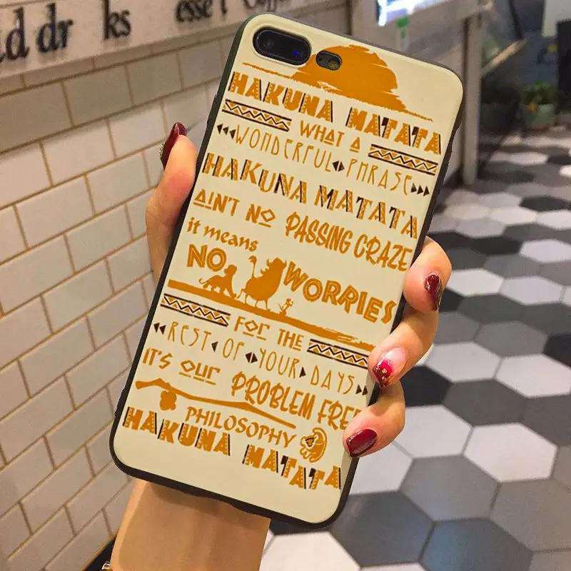 Силиконовый чехол MaiYaCa The Hakuna Matata Lion King для iphone X XS XR XSMAX 8 8plus 7 7plus 6s Plus 5 5s