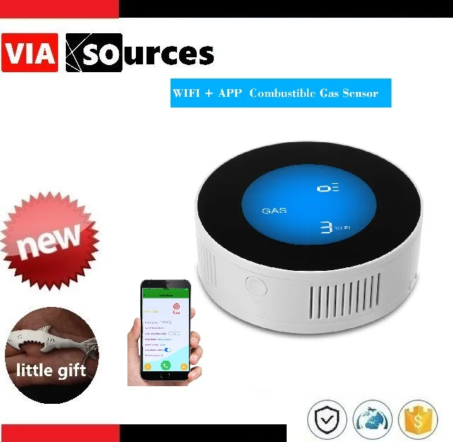 

Security Remote Control LCD Display Household Combustible Gas Leak Sensor Detector Natural Gas Alarm WIFI Wireless APP