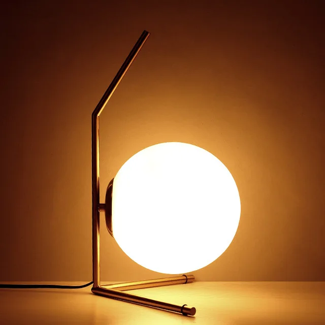 LukLoy современный шаровой Настольный светильник, настольная лампа для кухни, гостиной, спальни, прикроватный подвесной светильник, подвесной светильник - Цвет абажура: B Table lamp