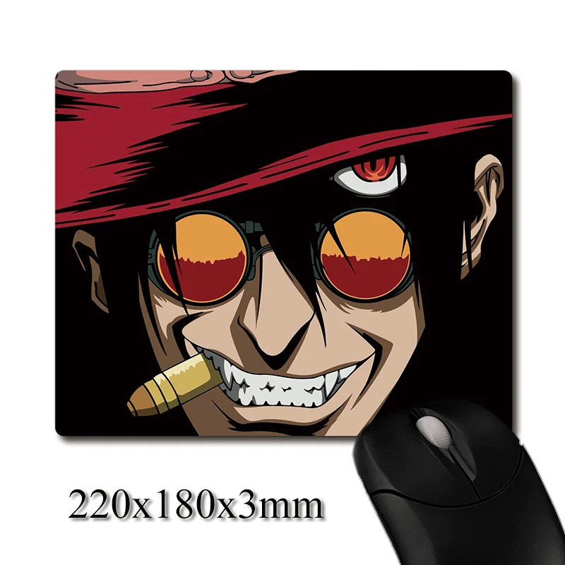 

Alucard biting a bullet Classic CG of anime Hellsing printed Heavy weaving anti-slip rubber office mouse pad Coaster Party gifts