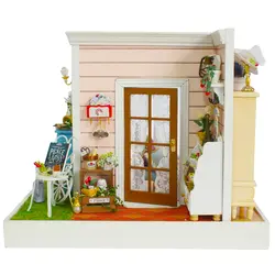 Интересно кукольный домик Sandy Happy Hour 3D сборки DIY творческий дом Комплект без крышки