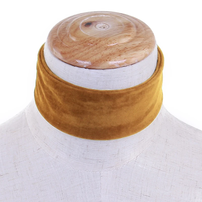 7 Colors Fashion Punk  Wide Plain Velvet Collar Choker Necklace Women Multicolor Gothic Basic Black Rope Necklaces Jewelry 5cm